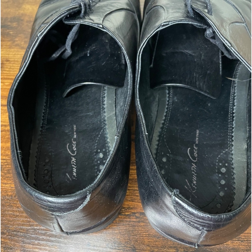 Kenneth Cole New York Chief Council Leather Oxfords Shoes Black SZ 13 - Picture 7 of 9